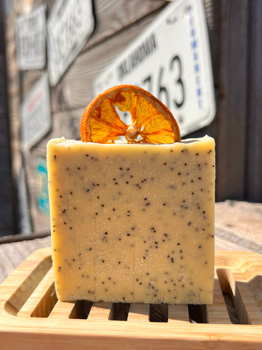 Orange Poppyseed Goat’s Milk Soap